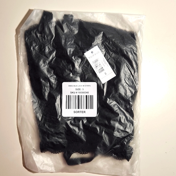 ❤️NWT VINTAGE TORRID UNLINED LACE BANDEAU BRALETTE - SEMI-SHEER - WIRELESS PLUS - Picture 5 of 9